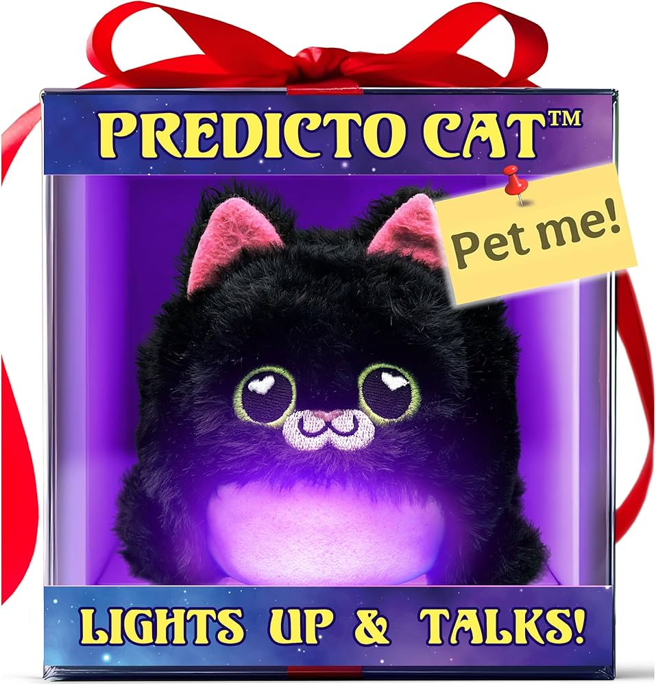Predicto Pets - Lightweight Talking Fortune Telling Ball, Ask Yes or No Question & It Speaks Answer, Fun Stocking Stuffer for Kids, White Elephant Gifts, Light Up Christmas Toy for Teens & Kids (Cat) | Amazon (US)