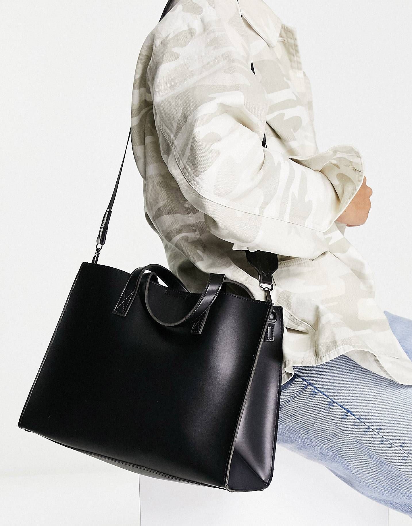 Claudia Canova shoulder strap square tote bag in black | ASOS (Global)