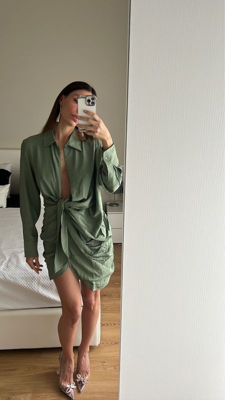 Jacquemus khaki shirt dress 💚 

Use my code
"NOEMI30" for 30€ off on purchases over
400€ and 60€ off on
600€ or more on your Farfetch order. For new customers only! Valid
until 17-06-2023.

Amina Muaddi clear pumps, Farfetch, Net a porter, la robe bahia, outfit inspiration, Italy. 

#LTKfit #LTKeurope #LTKSeasonal