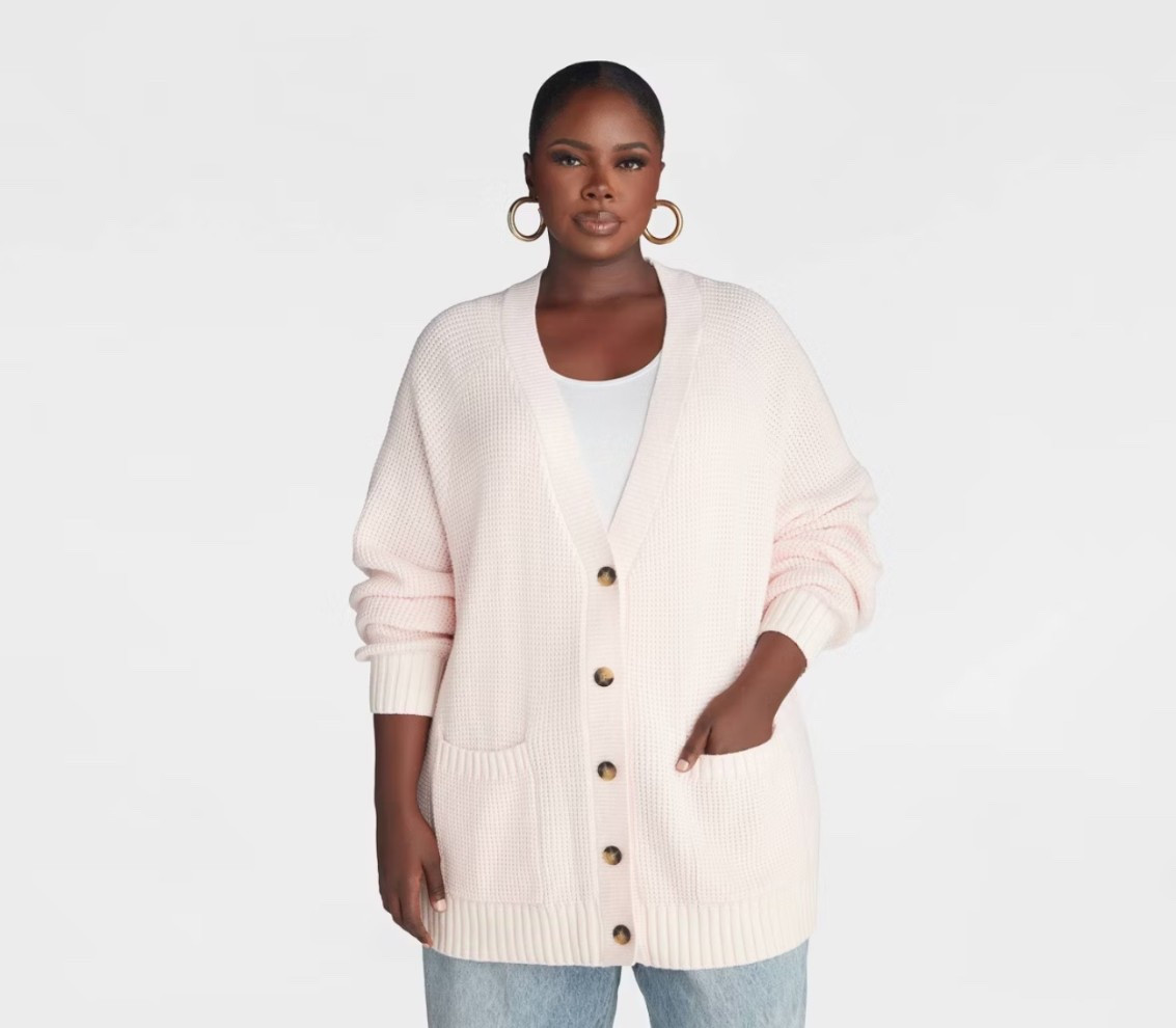 Perfect for spring. #newarrival beautiful soft pink oversized cardigan. Size down. The perfect layer for spring. #kbb #springwear 

#LTKootd #LTKPlusSize #LTKgrwm