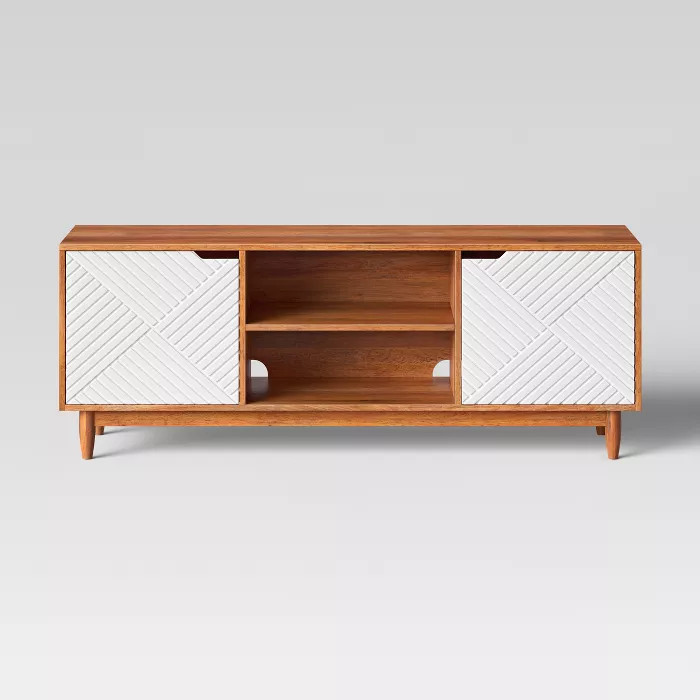 Touraco TV Stand for TVs up to 55" White Brown/White - Opalhouse™ | Target