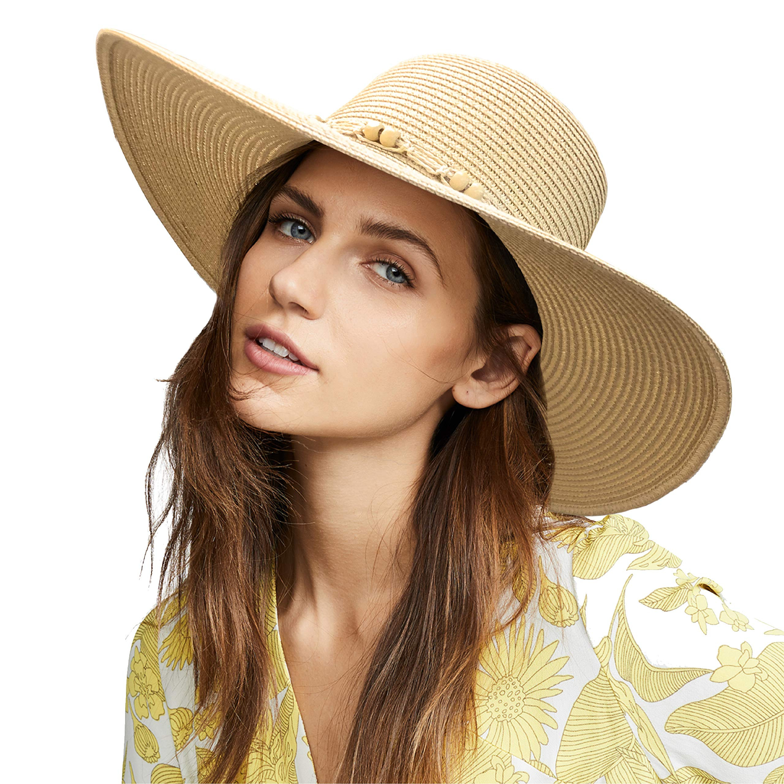 accsa Womens Summer Straw Hats Wide Brim Sun Hat with Bowknot Foldable Panama Hat for Travel Beac... | Amazon (US)