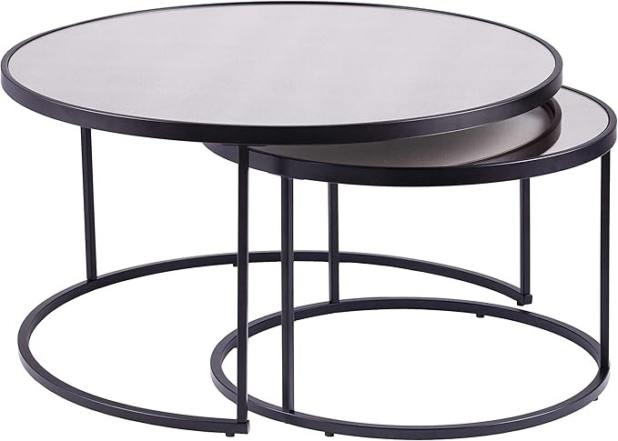 SEI Furniture Downham Coffee Table, Antique Mirror, Black | Amazon (US)