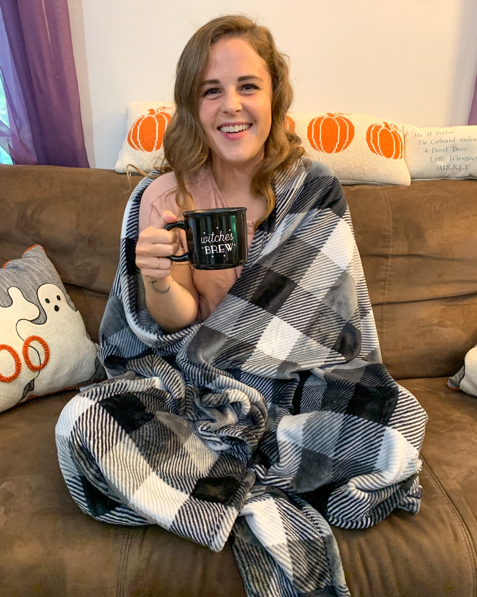 Vera Bradley. Throw blanket. Plush throw blanket. Plush blanket. Plaid blanket. Fall blanket. Fall throw blanket. Witches brew. Halloween mug. Halloween pillows. Throw pillows. Fall throw pillows. 

#LTKunder100 #LTKSeasonal #LTKhome