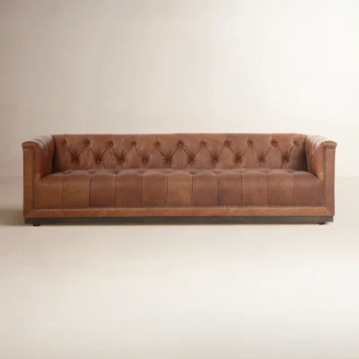 Byer 95" Genuine Leather Square Arm Sofa | Wayfair North America