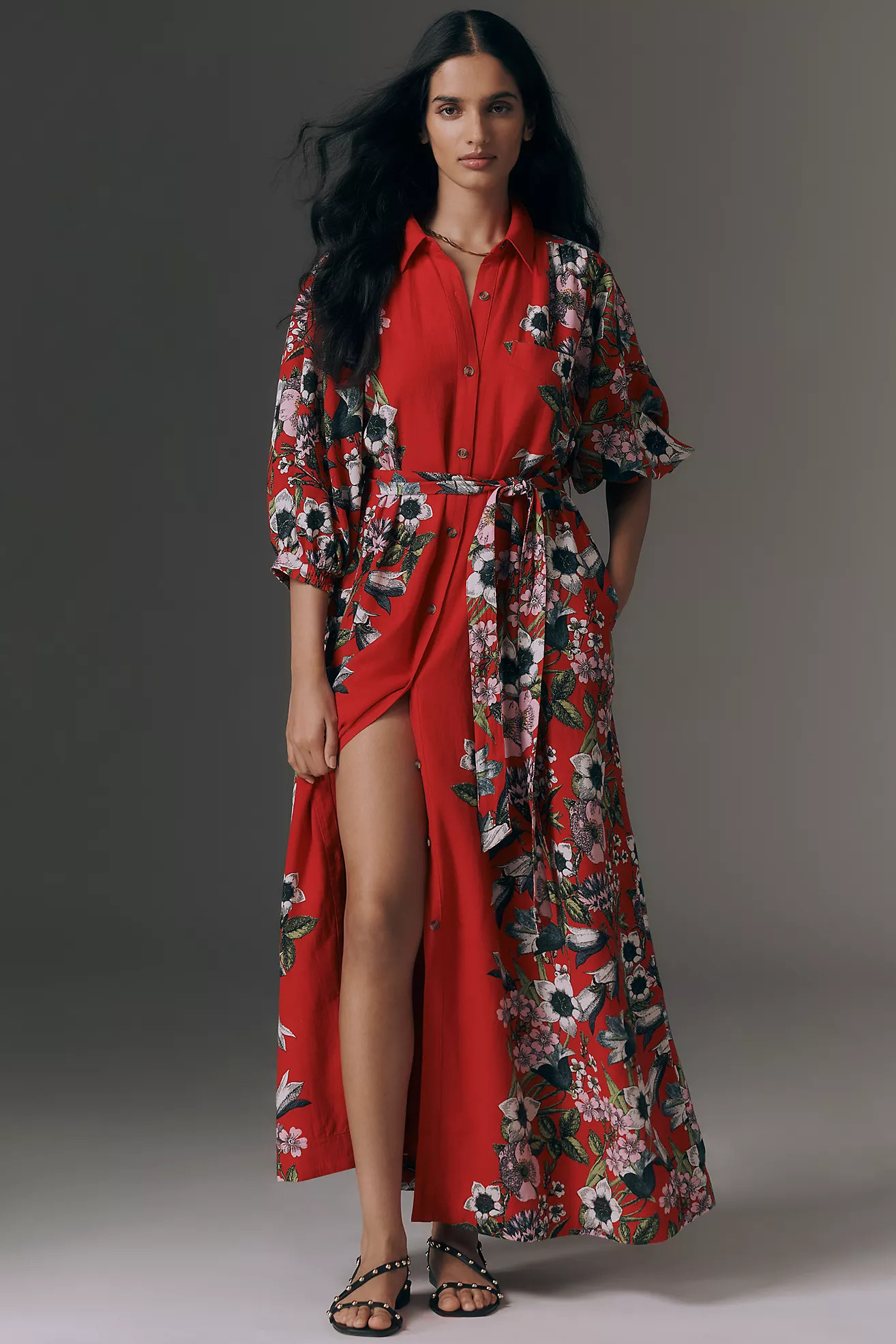 The Mona Linen Shirt Dress by Maeve | Anthropologie (US)