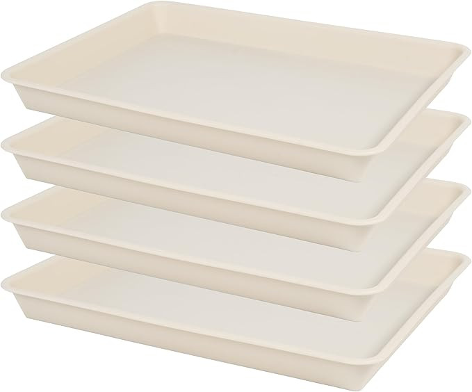 Plant Growing Trays 4 Pack, Plant Tray, 14.5"x11", Heavy Sturdy Plastic Plant Saucer Seed Trays, ... | Amazon (US)