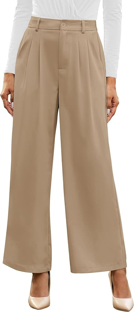 GRAPENT Wide Leg Pants for Women Work Business Casual High Waisted Dress Pants Flowy Trousers Off... | Amazon (US)