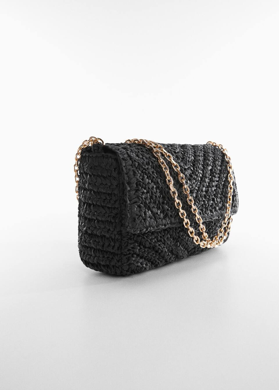 Natural fiber bag with flap -  Women | Mango USA | MANGO (US)