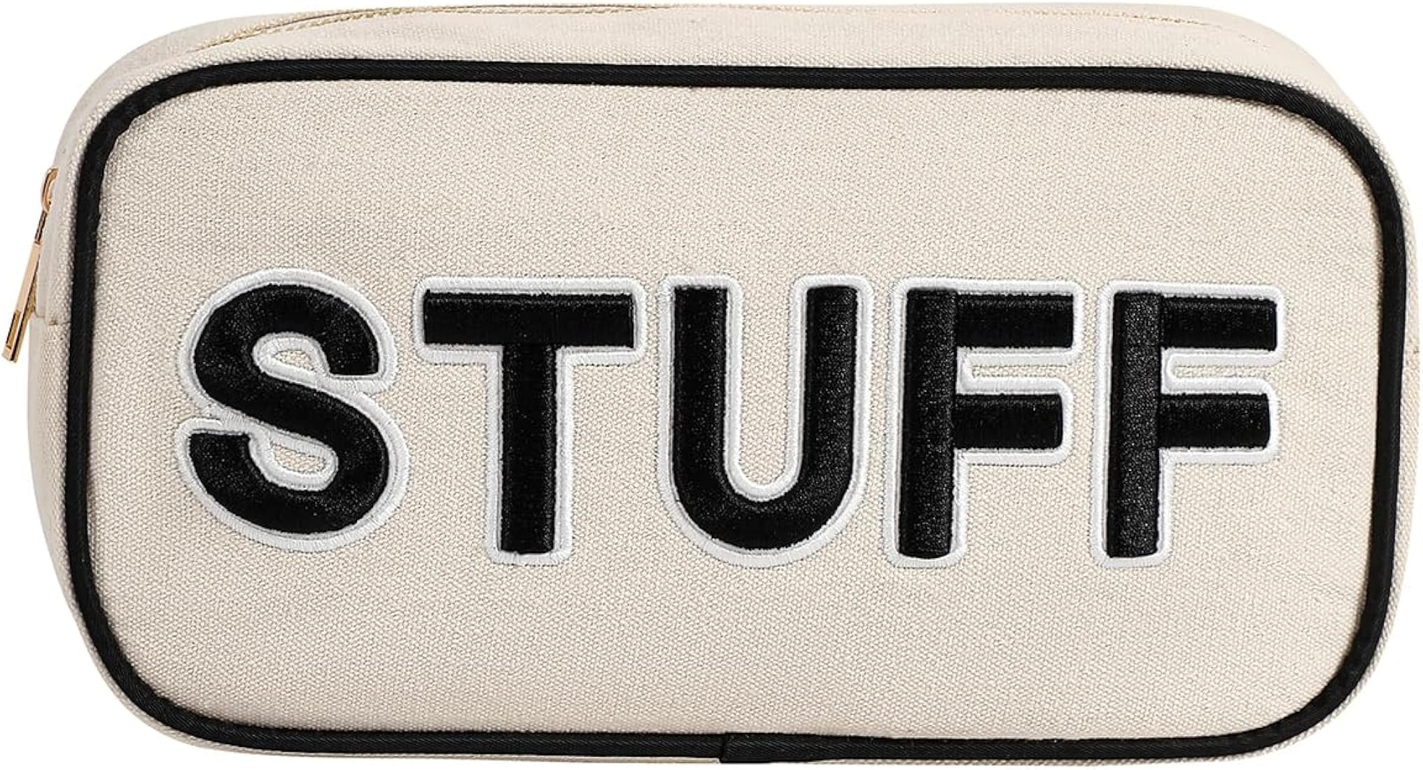 uekeboag Canvas Chenille Letter Stuff Makeup Bag,Small Travel Washable Organizer Bag for Purse wi... | Amazon (US)