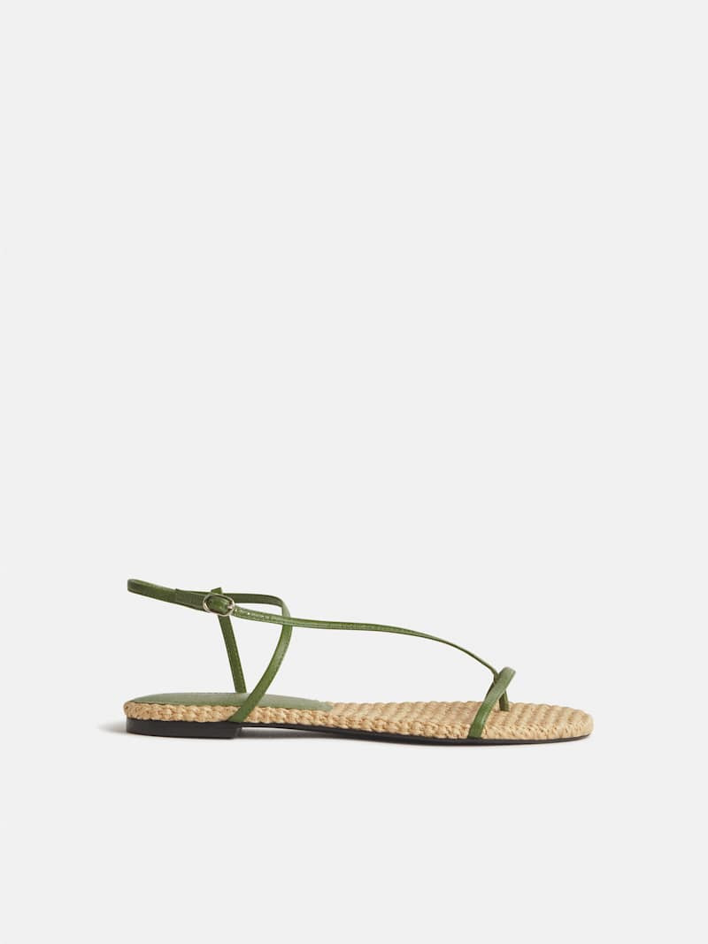 Reformation Pina Flat Sandal Brown 6.5 | Reformation (Global)