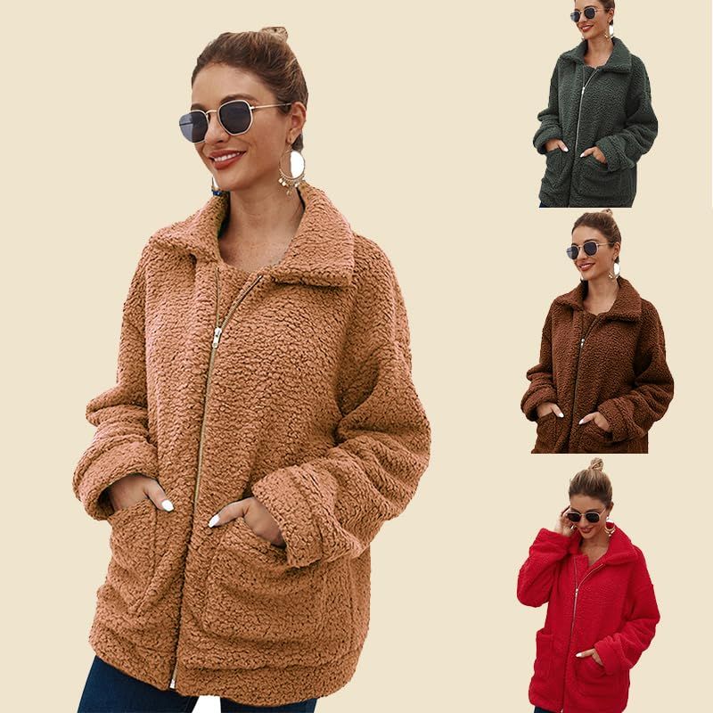 Women's Faux Fur Jacket Shaggy Jacket Winter Fleece Coat Outwear Shaggy Shearling Jacket | Amazon (US)