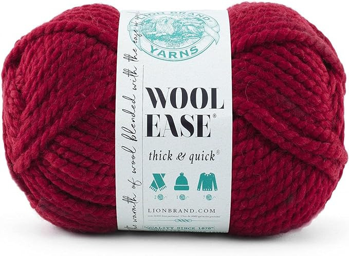 Lion Brand Yarn Wool-Ease Thick & Quick Yarn, Soft and Bulky Yarn for Knitting, Crocheting, and C... | Amazon (US)