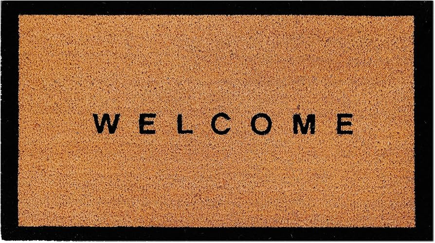 THEODORE MAGNUS Natural Coir Doormat with Non-Slip Backing - 17 x 30 - Outdoor/Indoor - Welcome M... | Amazon (US)