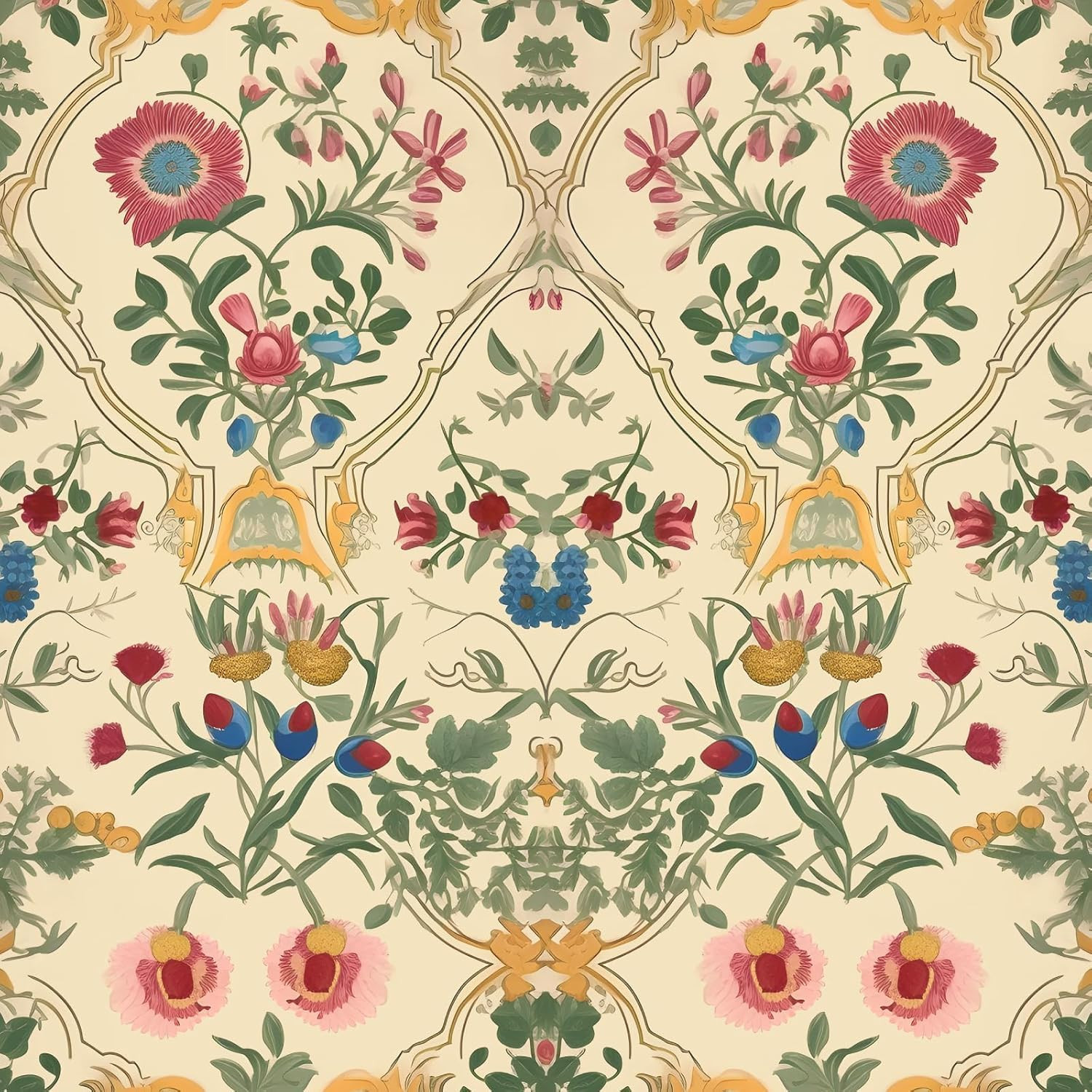 Yellow Floral Wallpaper Boho Peel and Stick Wallpaper Leaf Vintage Contact Paper Boho Flower Wall... | Amazon (US)