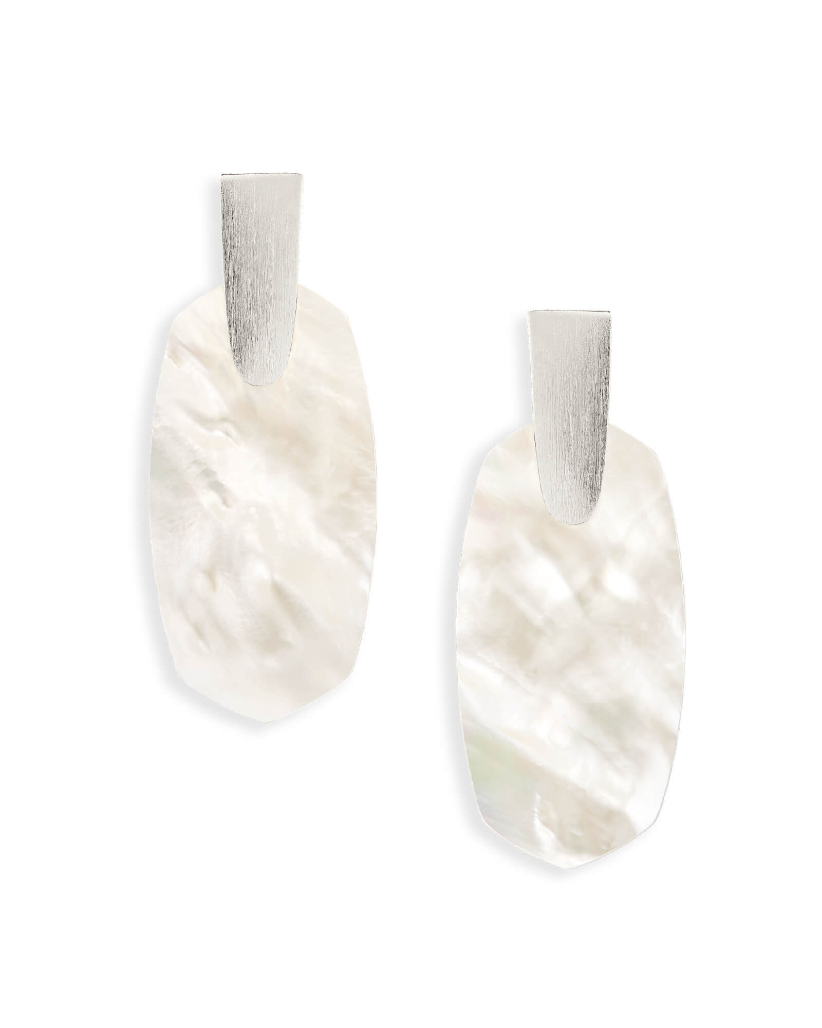 Aragon Silver Drop Earrings in Ivory Pearl | Kendra Scott