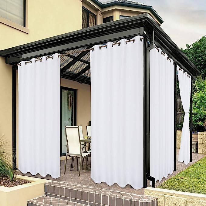 BONZER Outdoor Curtains for Patio Water Resistant Heavy Privacy Sunlight Blocking Grommet Outside... | Amazon (US)