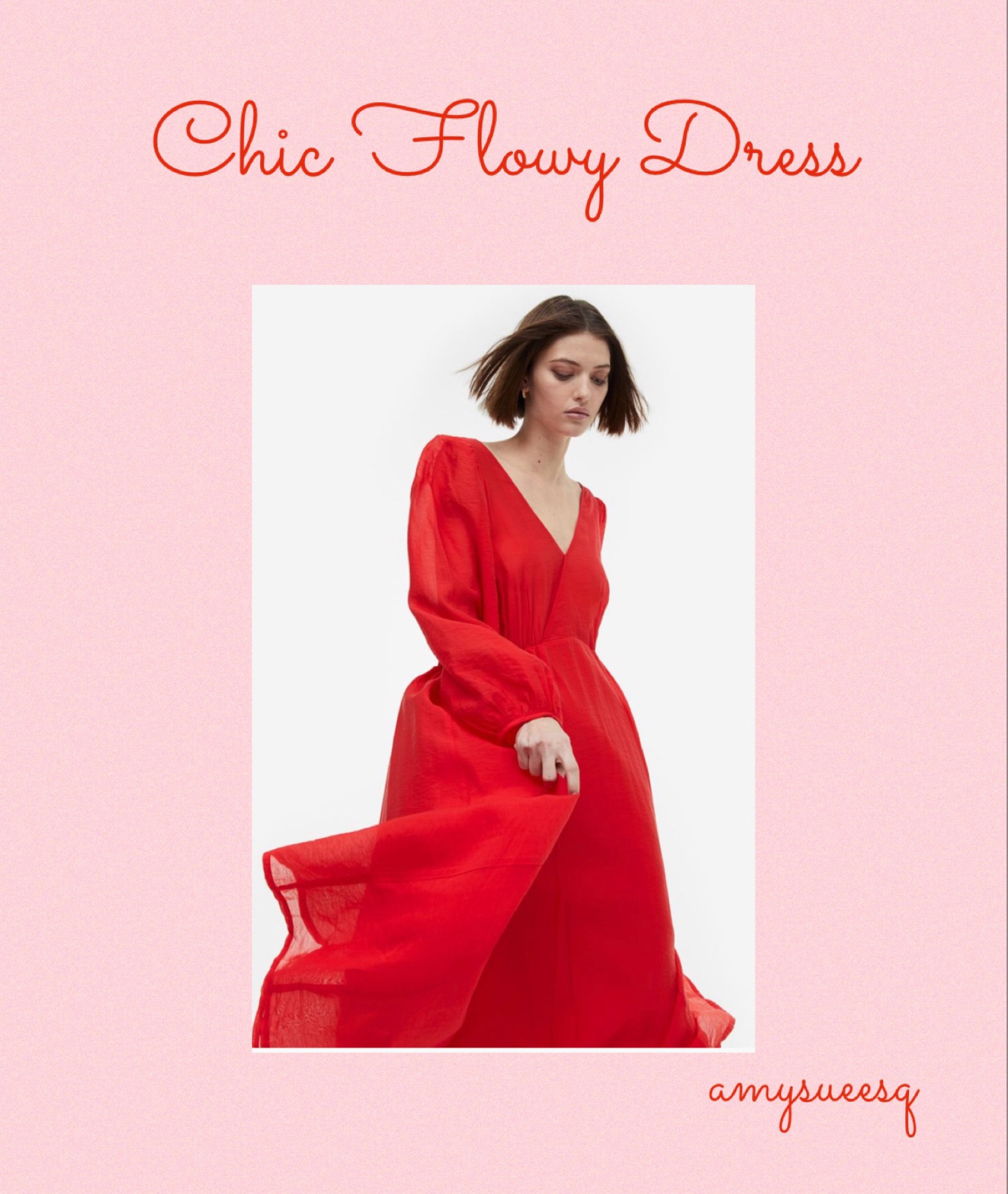 Just added this lovely red Flowy dress to my cart!  H&M is having a good sale today!  Up to 25% off!  I bet this will look awesome with a belt for work!  Reviews say to size down 1-2 sizes, so I ordered an XS.

#LTKworkwear #LTKSeasonal #LTKstyletip