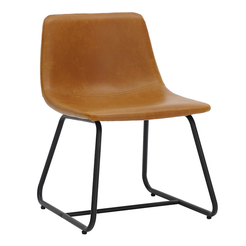 Tiny Dreamers Drake Kids Faux Leather Chair, Cognac | At Home