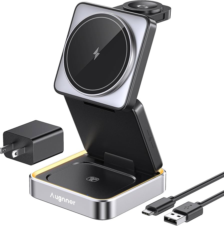 【2024 Upgraded】 Wireless Charger 3 in 1, Foldable Wireless Charging Station with Light for Ap... | Amazon (US)