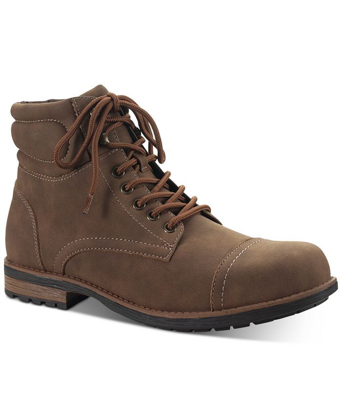 Sun + Stone Men's Baker Faux-Leather Lace-Up Boots, Created for Macy's  & Reviews - All Men's Sho... | Macys (US)