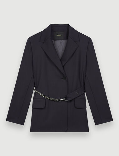 121VILLE Tailored jacket with chain belt | Maje US