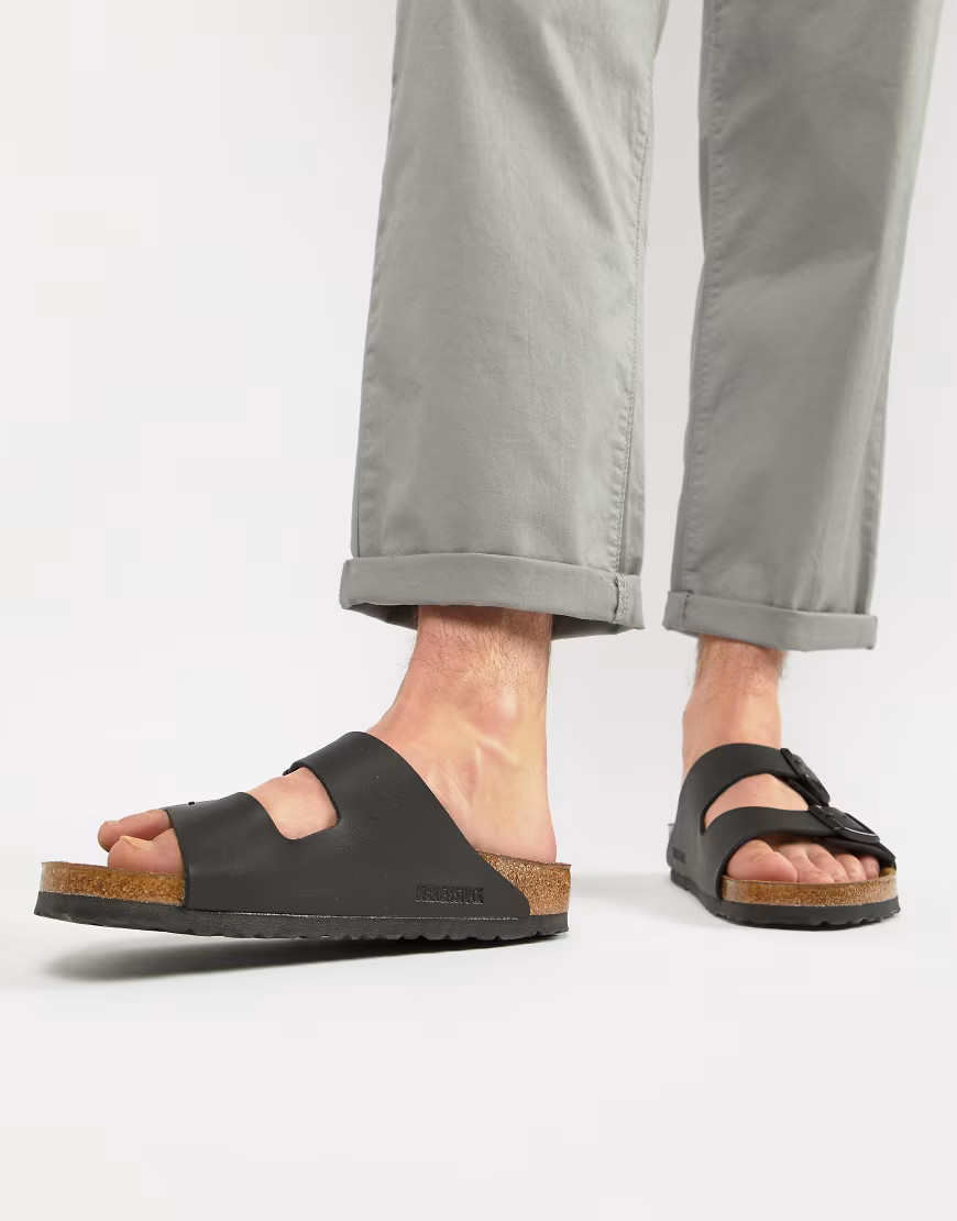 Birkenstock arizona birko-flor sandals in black | ASOS (Global)