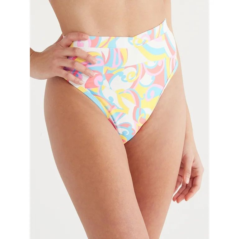 Jessica Simpson Women's High Waisted Printed Bikini Bottoms, Sizes XS-XXL | Walmart (US)