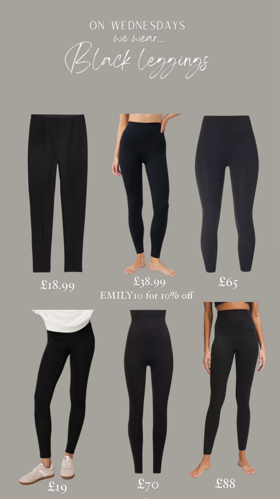 On Wednesdays, we wear… 

Black leggings! I’ve put together an edit to suit everyone and their budgets 🖤 


Wardrobe staples, black leggings, gym leggings, comfy casual clothes 

#LTKstyletip #LTKuk