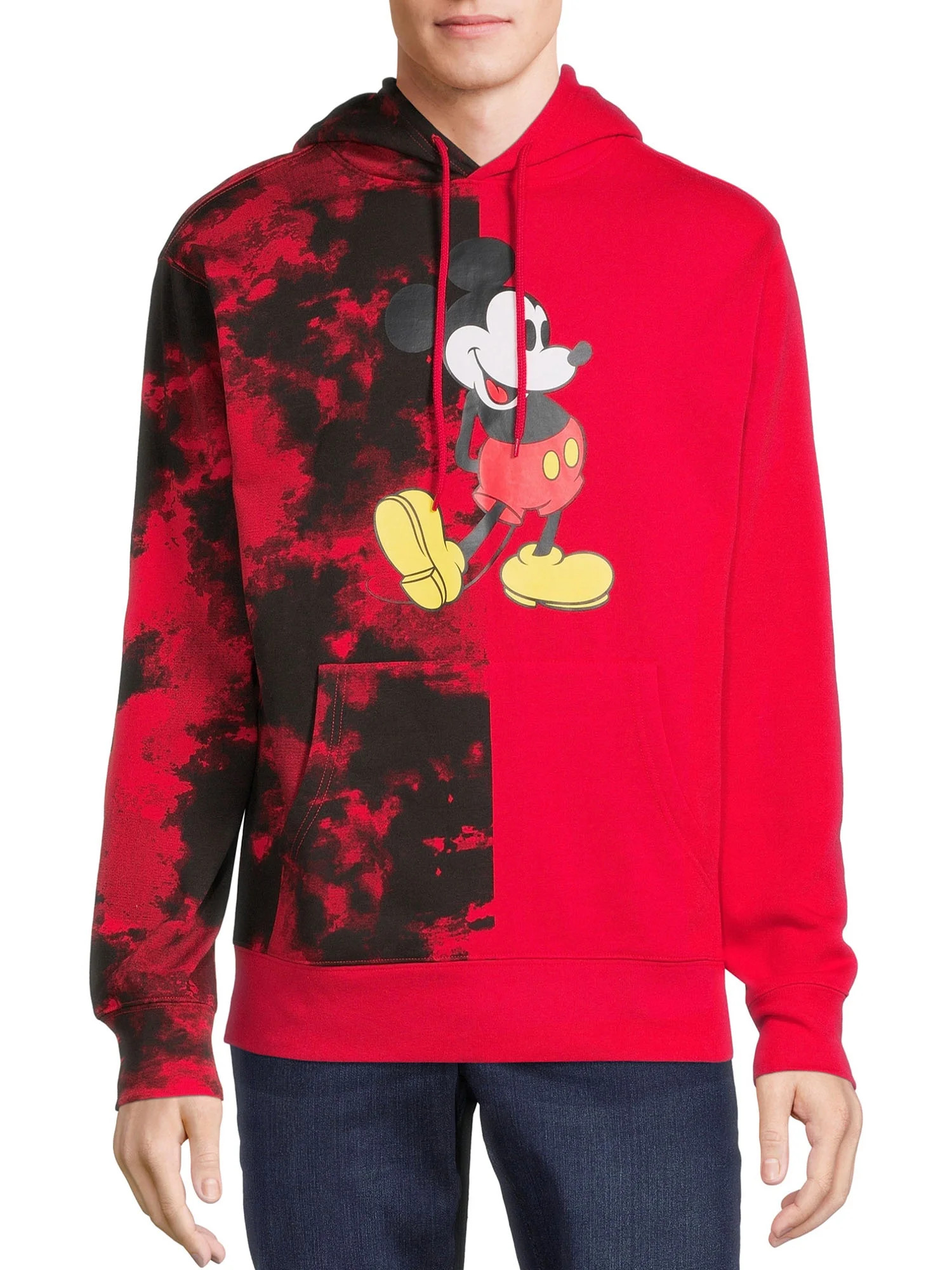 Disney Men's Washed Mickey Simple Graphic Pullover Hoodie, Sizes S-3X - Walmart.com | Walmart (US)