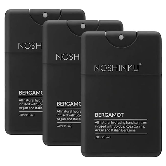 Noshinku Bergamot Refillable Pocket Hand Sanitizer 3-Pack | Organic Sanitizing Mist with Moisturi... | Amazon (US)
