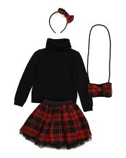 Girls 2pc Sweater And Plaid Skirt Set With Purse And Headband | Girls' Sets | T.J.Maxx | TJ Maxx