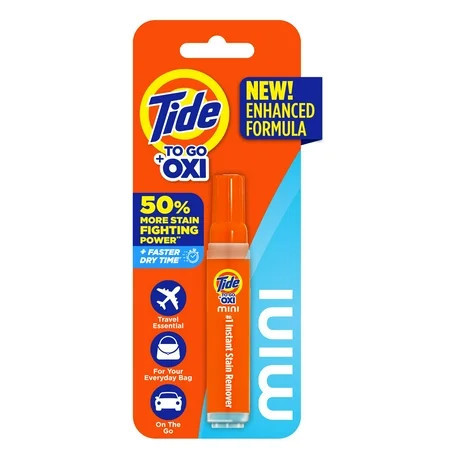 Tide To Go Mini Instant Laundry Stain Remover Pen and Spot Cleaner, Travel Size Stain Stick, 0.11 fl oz | Walmart (US)