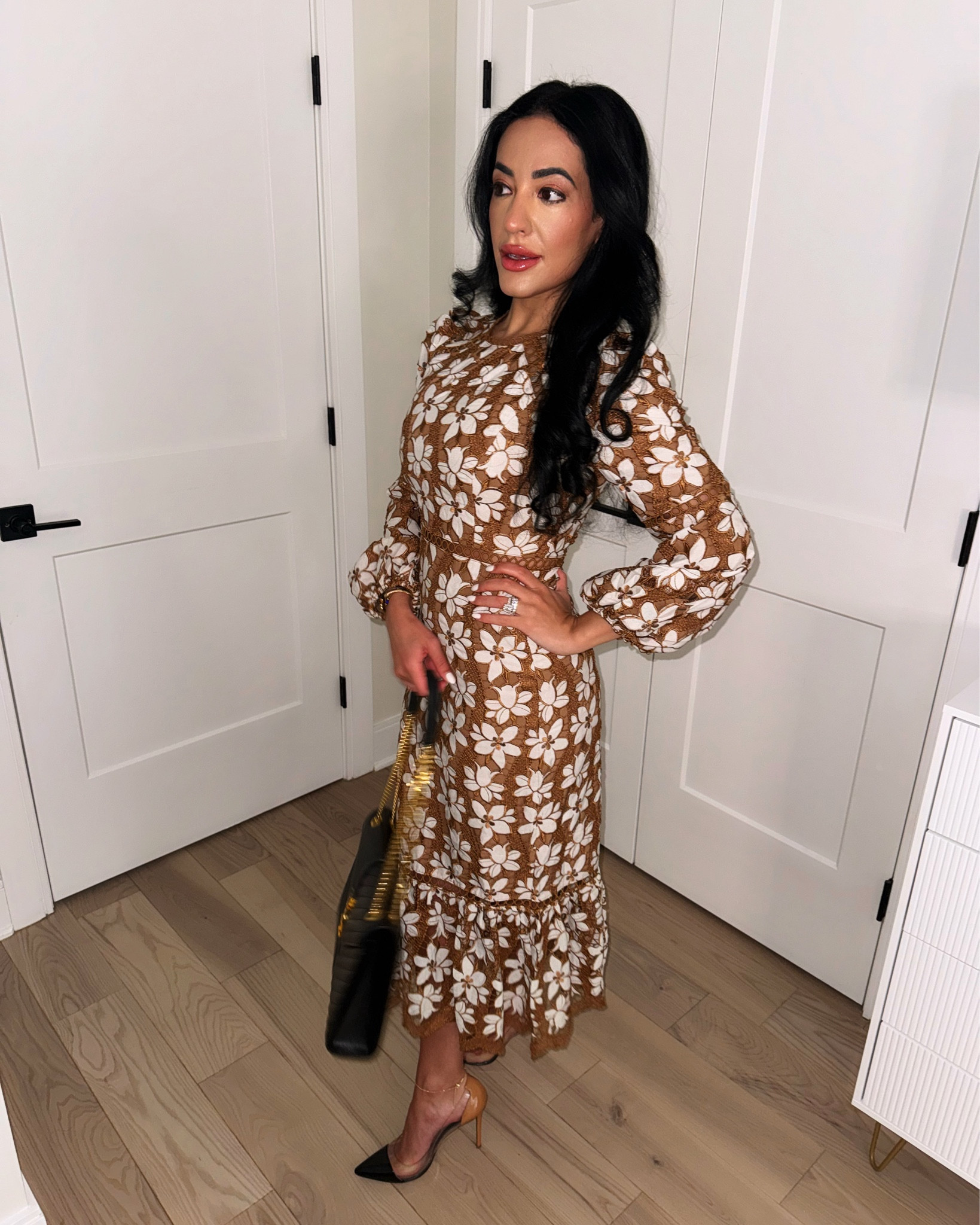 Fall colors, with a floral print🌼🤎

Also a really great option for Thanksgiving, or a feminine look for work/parties ✨🖤

Wearing size S; fit is slightly larger, but still flattering! 

#LTKParties #LTKWorkwear #LTKStyleTip