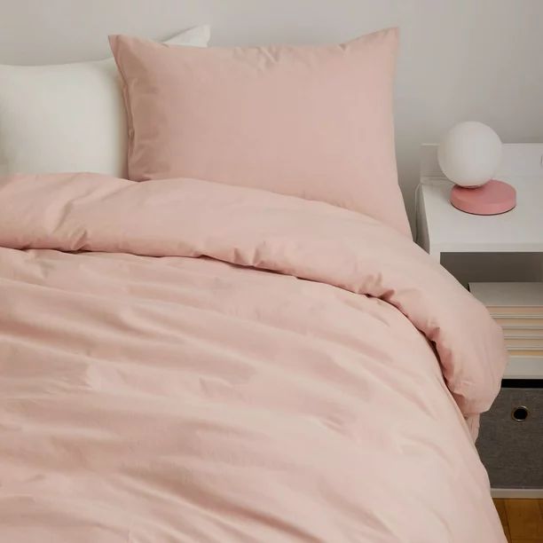 Dormify Comforter & Sham Set in Devon Blush, Twin/Twin XL, Solid Pink, Made with Cotton Material,... | Walmart (US)