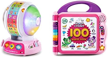 LeapFrog Spin and Sing Alphabet Zoo Amazon Exclusive, Pink & Scout and Violet 100 Words Book (Ama... | Amazon (US)