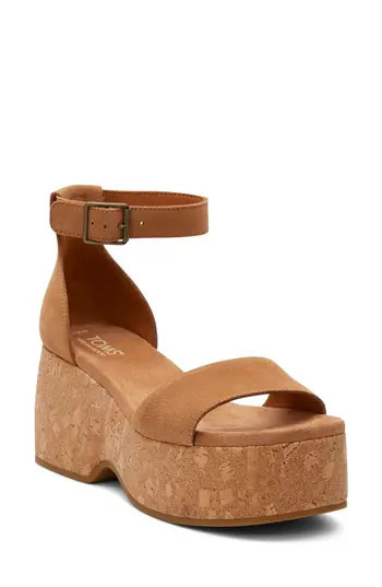 TOMS Laila Cork Platform Sandal in Tan at Nordstrom Rack, Size 6.5 | Nordstrom Rack