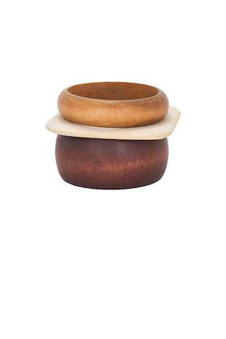 Epifene Multi Colored Wooden Bangles Set Of 3 in Multi from Revolve.com | Revolve Clothing (Global)