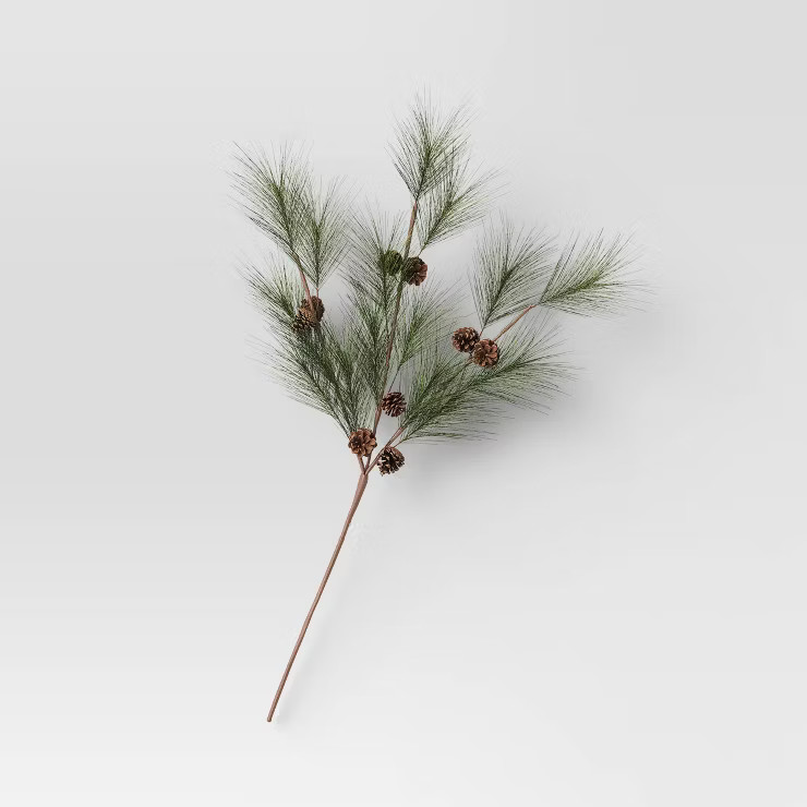 40" Hard Needle Stem with Pinecones Arrangement Green/Brown - Threshold™ | Target