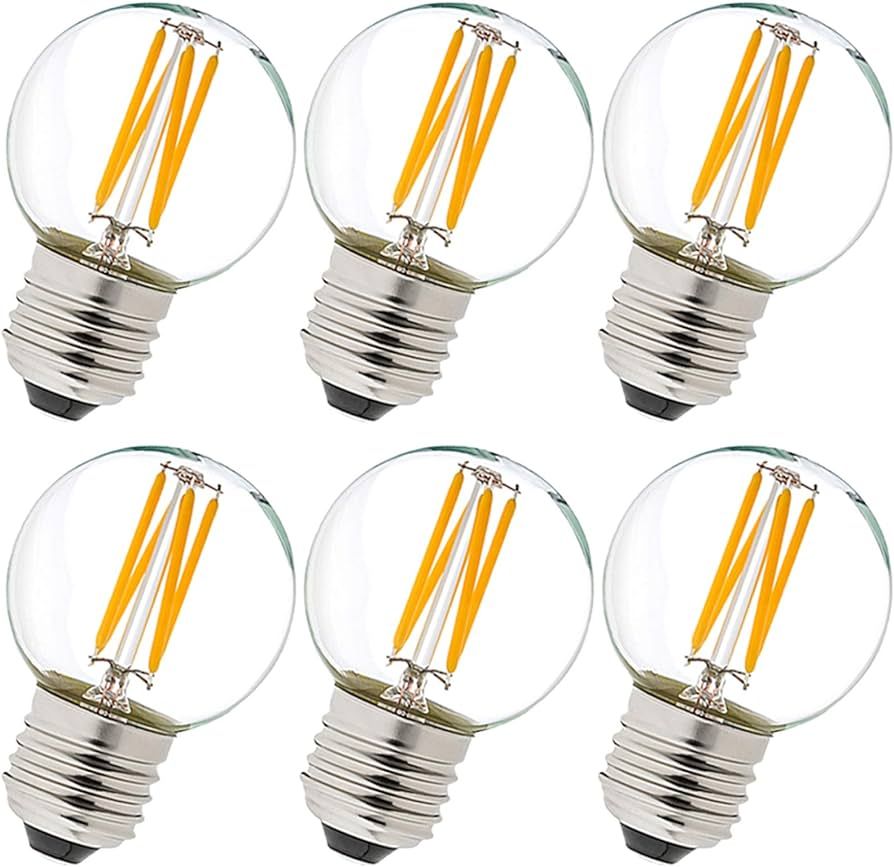 LiteHistory Dimmable Wall sconces Edison Bulb G16.5 6W Equal 60 watt AC120V Warm 2700K E26 Light ... | Amazon (US)