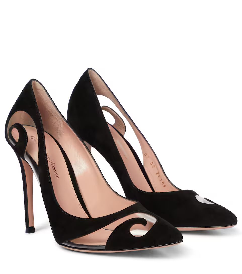 Ribbon D'Orsay suede pumps | Mytheresa (INTL)