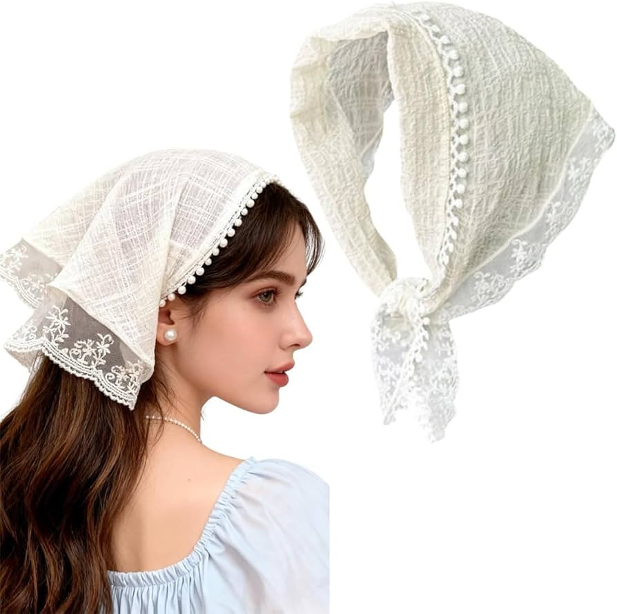 Women's Head Scarves, Lace Triangle Scarf, Lace Triangle Scarf | Amazon (ES)