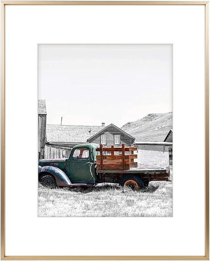 Golden State Art 16x20 Classic Satin Aluminum Photo Frame with Ivory Color Mat for 11x14 Photo, L... | Amazon (US)