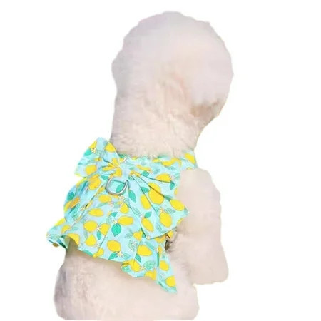 Pet cloths Dog Dress Bow Tie Harness Leash Set for Small Dogs Cats Girl Cute Princess Dog Dresses Spring Summer Rabbit Clothes Pet Outfits - M | Walmart (US)