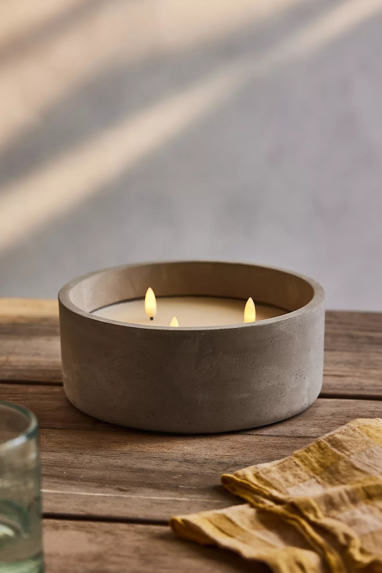 Flameless Candle in Concrete Vessel, Large | Terrain