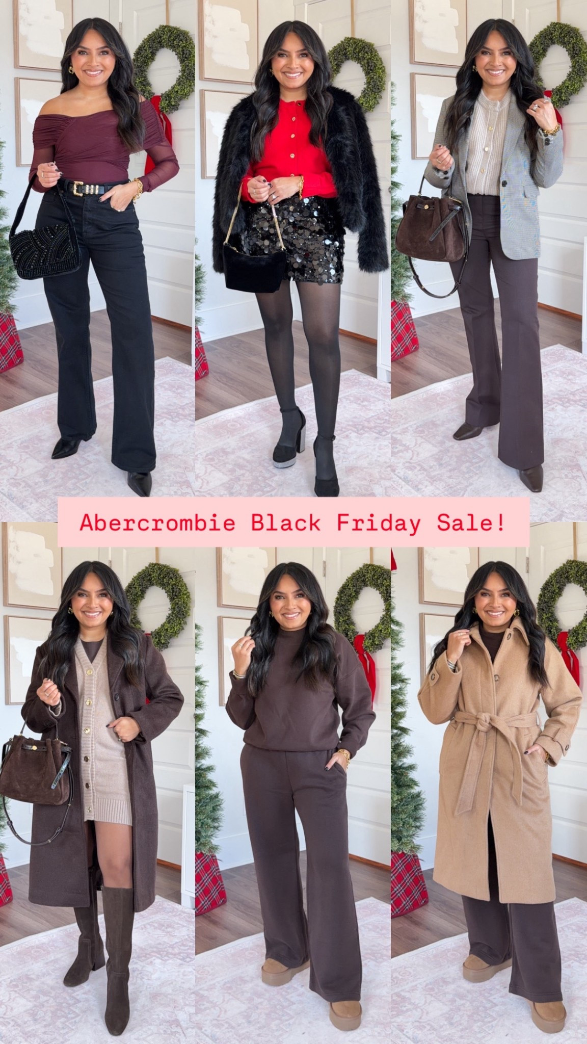 Abercrombie Black Friday Sale! Use code CYBERAF for an extra 15% off! 
Abercrombie Black Friday Sale!
For reference: I’m 5’0, 32b bra size, and 2/26 in bottoms, pear shaped. 
*Everything I share is unaltered! TTS means true to size. Between size 5-6.6 in shoes

Burgundy red wine off the shoulder wrap bodysuit size xs TTS
Black belt size xs TTS
90’s relaxed jean size 26 short TTS
Black leather boots size 5.5 TTS

Black faux fur coat size xxs TTS
Vivid red cardigan size xs TTS
Scarlett sequin mini skort size xs regular TTS
Black tights size small TTS
Black platform heels size 5 TTS

Brown herringbone classic suiting blazer size xxs regular TTS
Sand tan crew cardigan size xs TTS
Dark coffee bootcut pants size 26 short TTS
Brown leather boots size 5.5 TTS


Light brown tan mini sweater dress size xs petite TTS
Long sleeve tee size xs regular TTS
Dark Coffee coat size xs petite TTS
Brown waterproof boots size 6 TTS

Dark coffee brown wide leg sweatpant size xs short TTS
Sweatshirt is sold out but i linked similar options
Uggs boots size 5 TTS
Camel coat size xs petite TTS




abercrombie black friday
abercrombie sale
abercrombie outfits
holiday outfits
petite holiday outfits
petite workwear
abercrombie coats
abercrombie loungewear
black friday deals
winter outfits petite
workwear outfits
holiday party outfits
petite 5’0 outfits
winter coats women
abercrombie try on
Rachel Miranda Blog
Honeysweetpetite
Cyber monday
Black friday


#LTKSaleAlert #LTKPetite #LTKHoliday