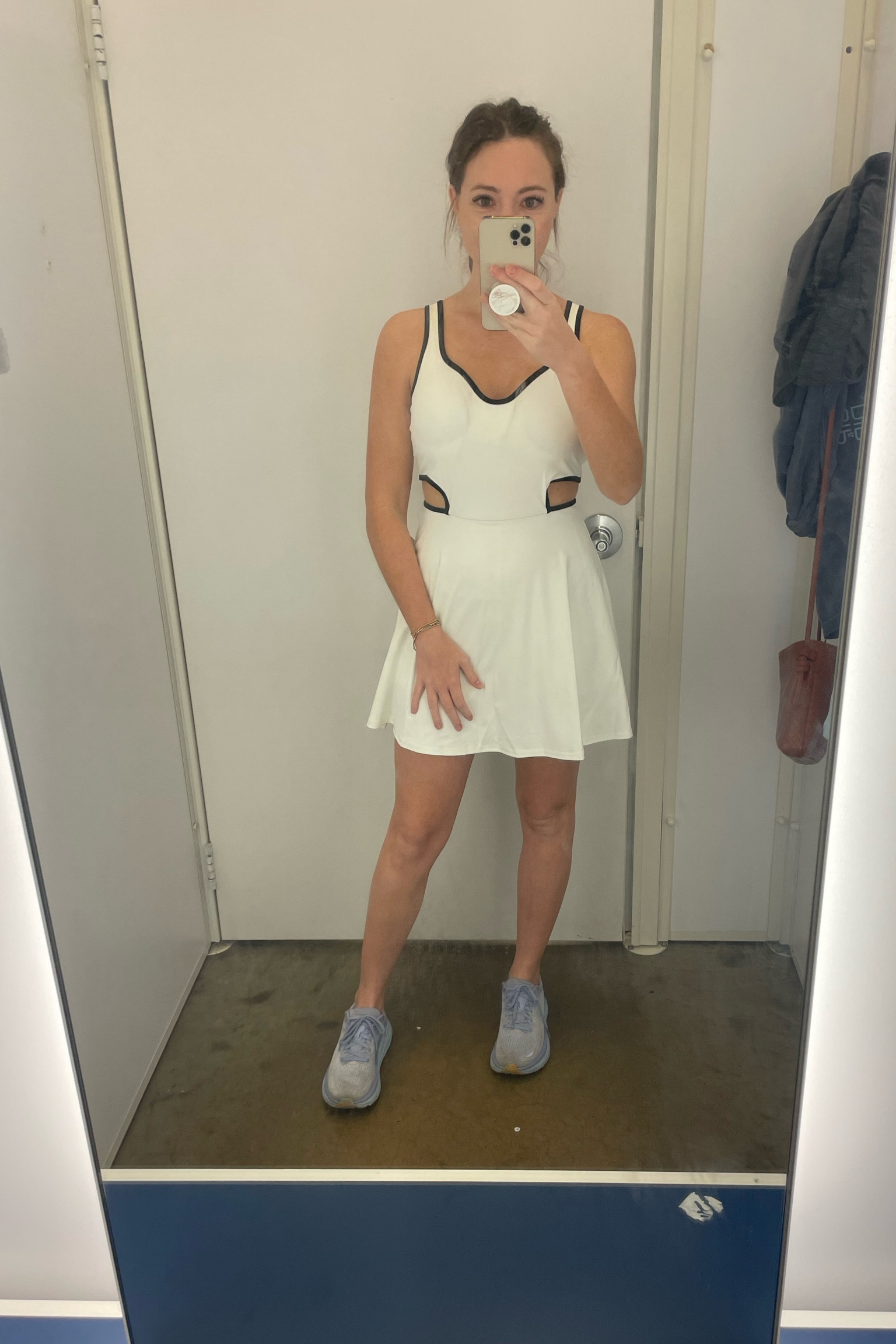 Old Navy cut out workout dress. A few different color combos available. 5’5 wearing a small. The small fit but it was definitely snug 

#LTKunder50 #LTKFitness