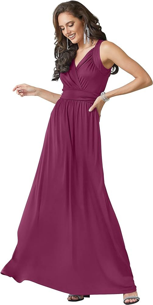 KOH KOH Womens Long Sleeveless Flowy Bridesmaid Cocktail Evening Gown Maxi Dress | Amazon (US)
