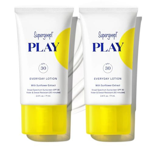 Supergoop! PLAY Everyday Lotion SPF 50 - Broad Spectrum Body & Face Sunscreen - Great for Active Days - Fast Absorbing, Water & Sweat Resistant - 2.4 fl oz (Pack of 2) | Amazon (US)