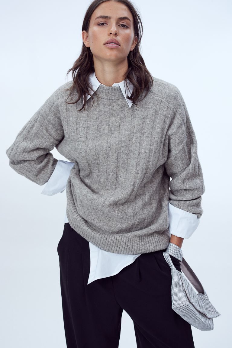 Oversized Rib-knit Sweater | H&M (US)